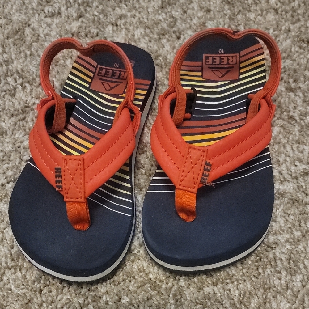 Reef Red and Blue Sandals Comfortable Flip Flops